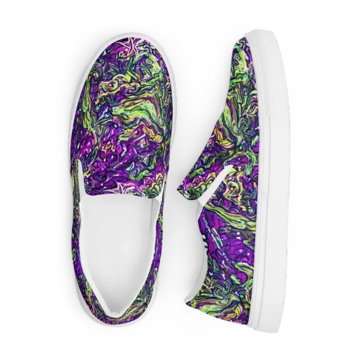 Psychedelic Jungle on a Men's Slip-On Canvas Shoes