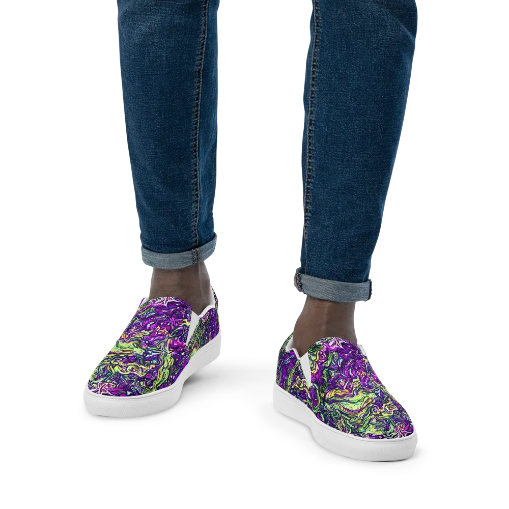Psychedelic Jungle on Men's Slip-On Canvas Shoes — Front