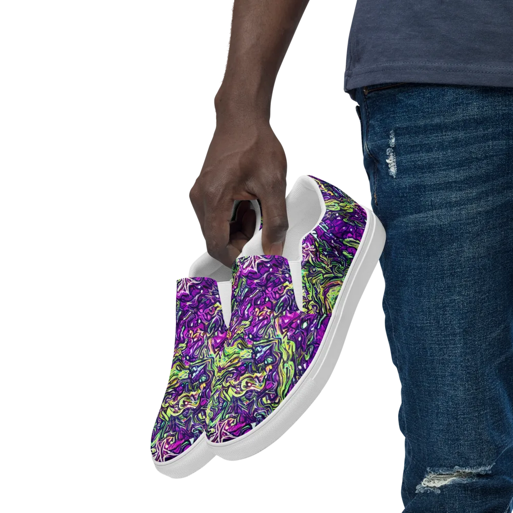 Psychedelic Jungle on Men's Slip-On Canvas Shoes — Left Front