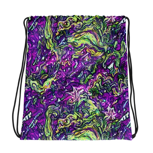 Psychedelic Jungle on a Drawstring Bag
