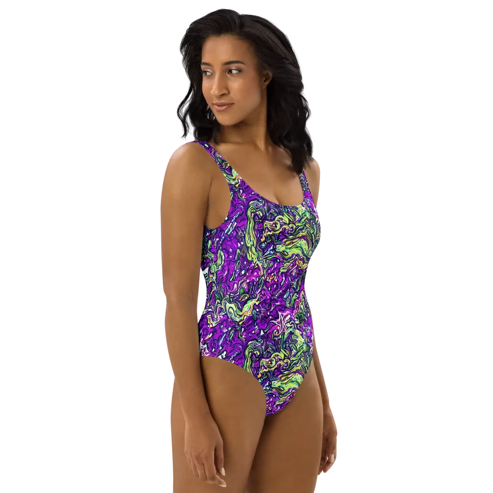 Psychedelic Jungle on One-Piece Swimsuit — Right