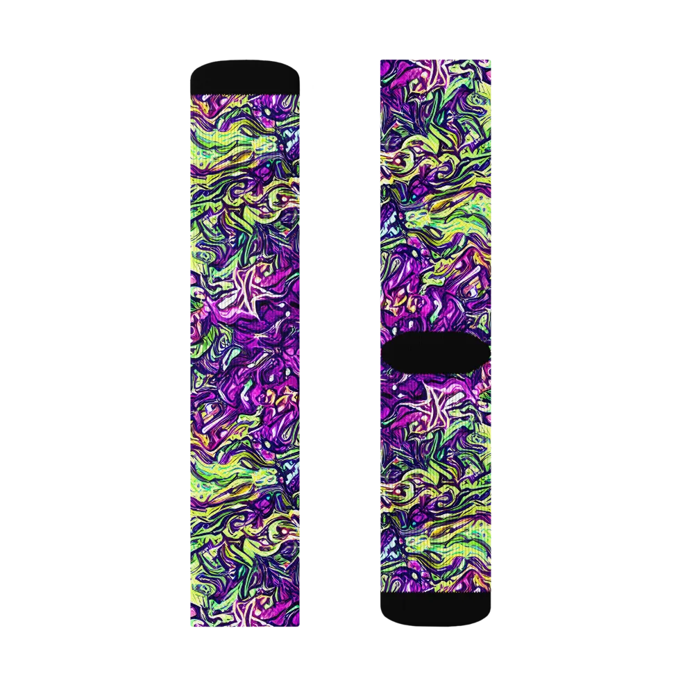 Psychedelic Jungle on Socks — Left Sock