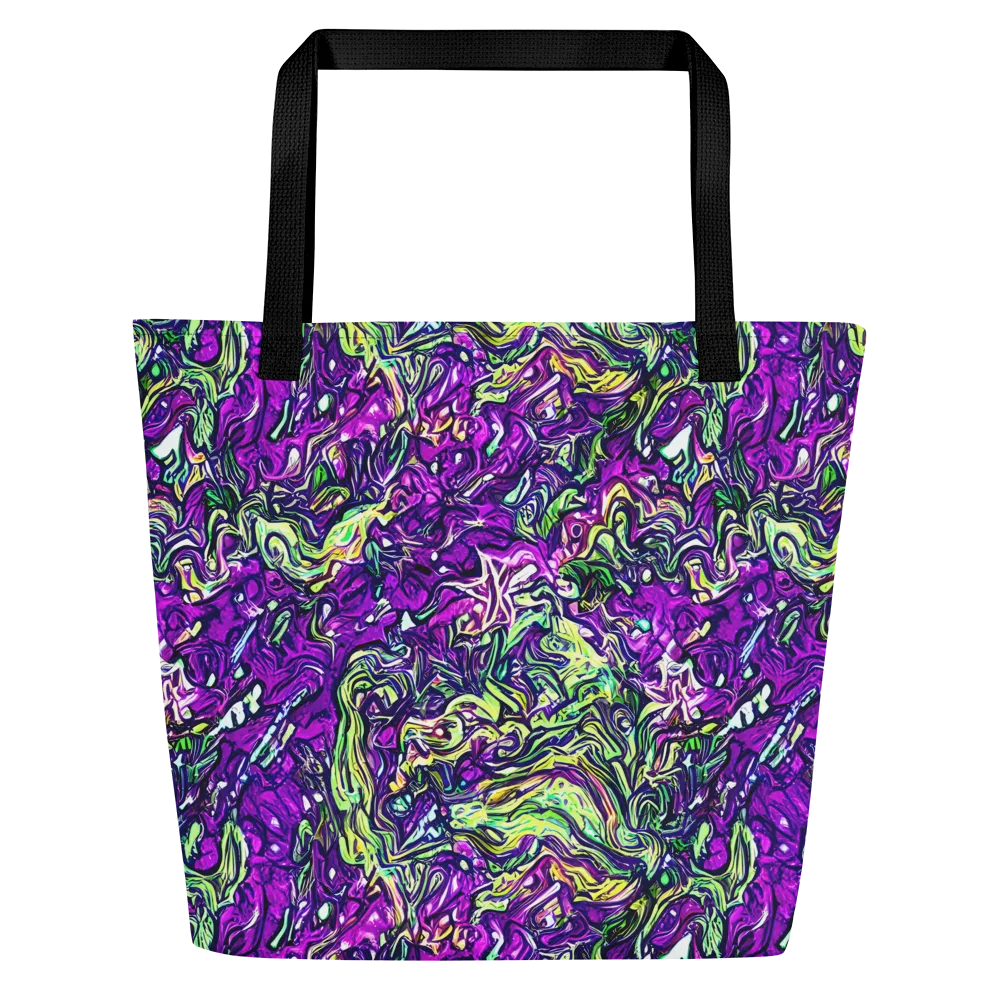 Psychedelic Jungle on Large Tote Bag W/ Pocket — Front