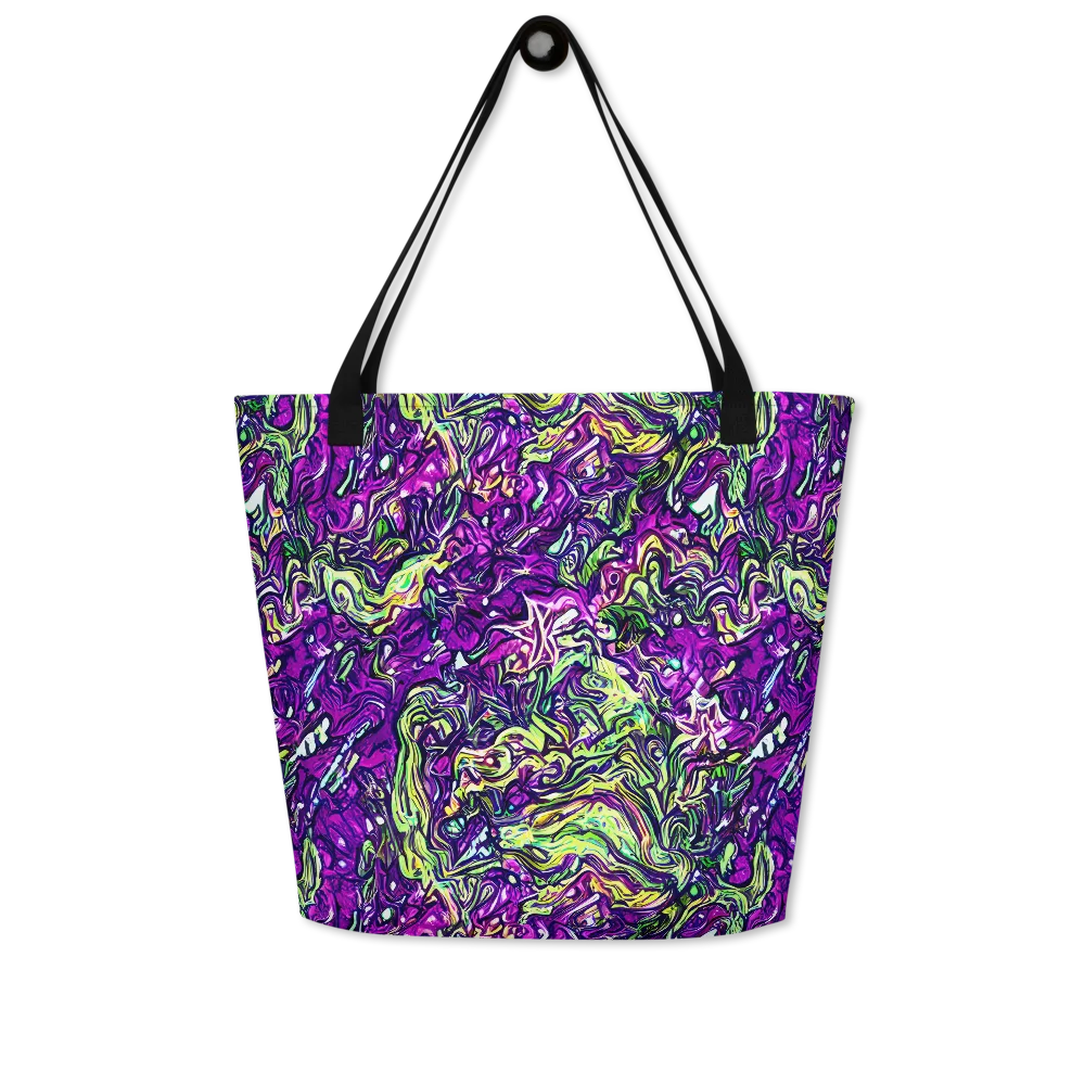 Psychedelic Jungle on Large Tote Bag W/ Pocket — Front