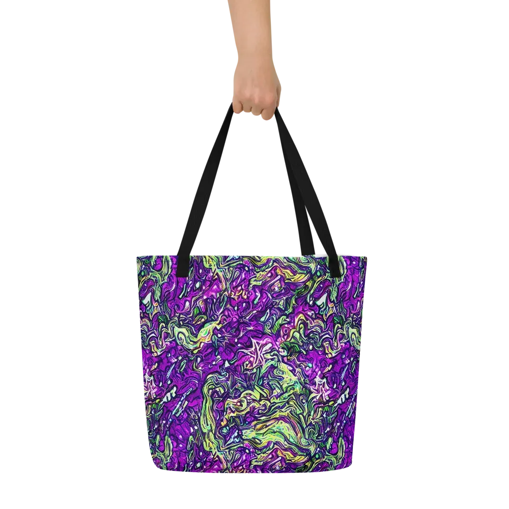 Psychedelic Jungle on Large Tote Bag W/ Pocket — Front