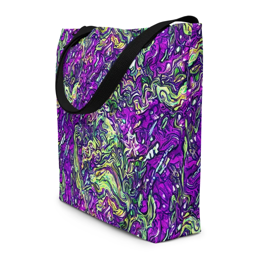 Psychedelic Jungle on Large Tote Bag W/ Pocket — Front