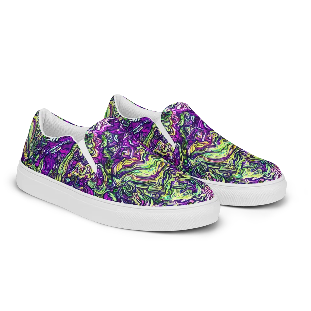 Psychedelic Jungle on Women's Slip-On Canvas Shoes — Right Front