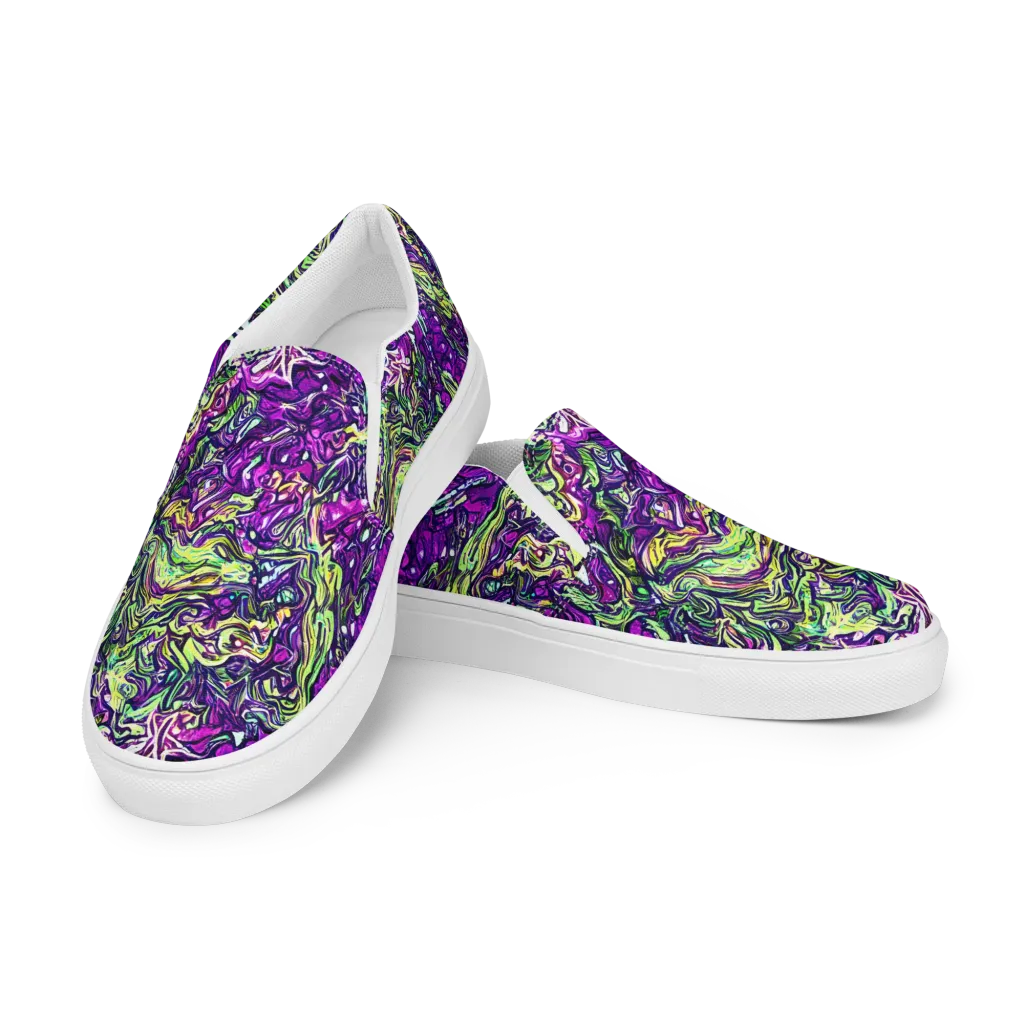 Psychedelic Jungle on Women's Slip-On Canvas Shoes — Left Front