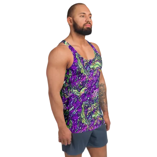 Psychedelic Jungle on a Men's Tank Top