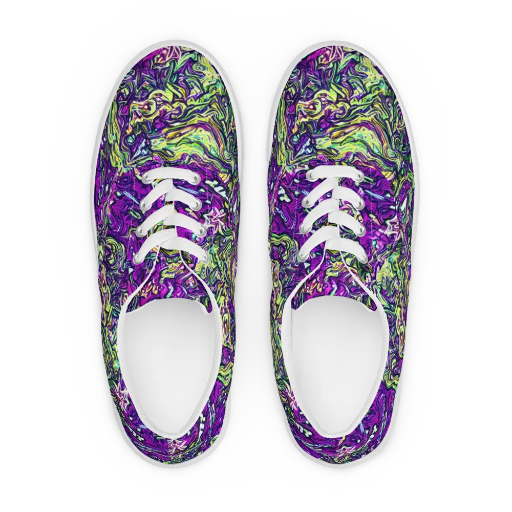 Psychedelic Jungle on Men's Lace-Up Canvas Shoes — Front