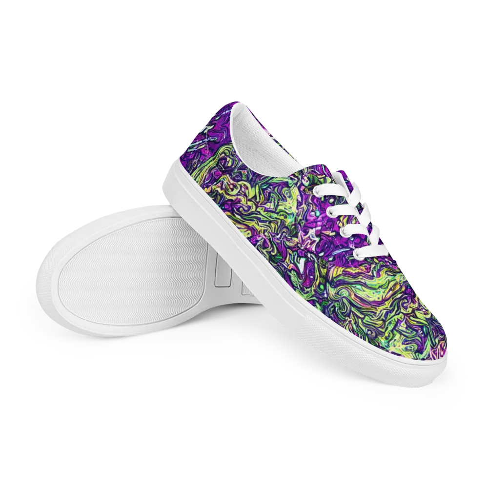 Psychedelic Jungle on Men's Lace-Up Canvas Shoes — Right Front