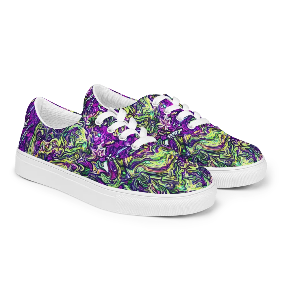 Psychedelic Jungle on Men's Lace-Up Canvas Shoes — Right Front