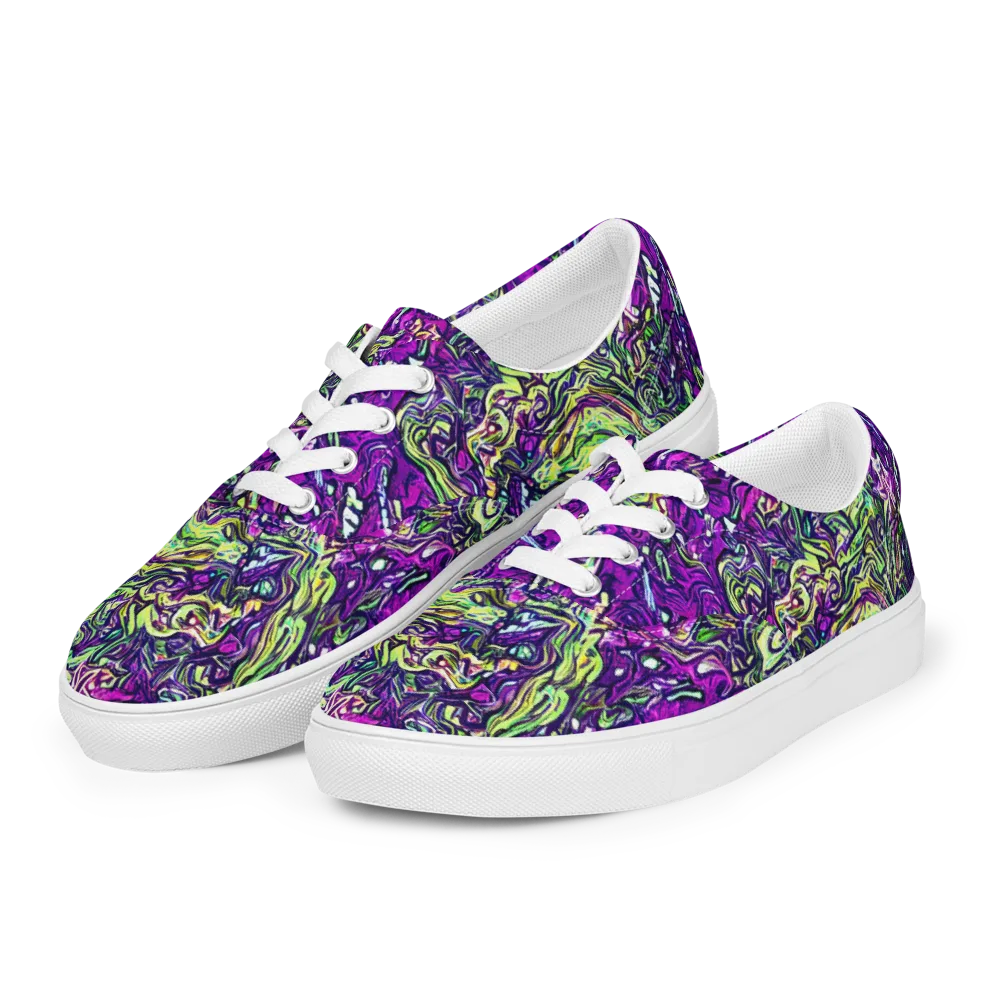 Psychedelic Jungle on Men's Lace-Up Canvas Shoes — Left Front