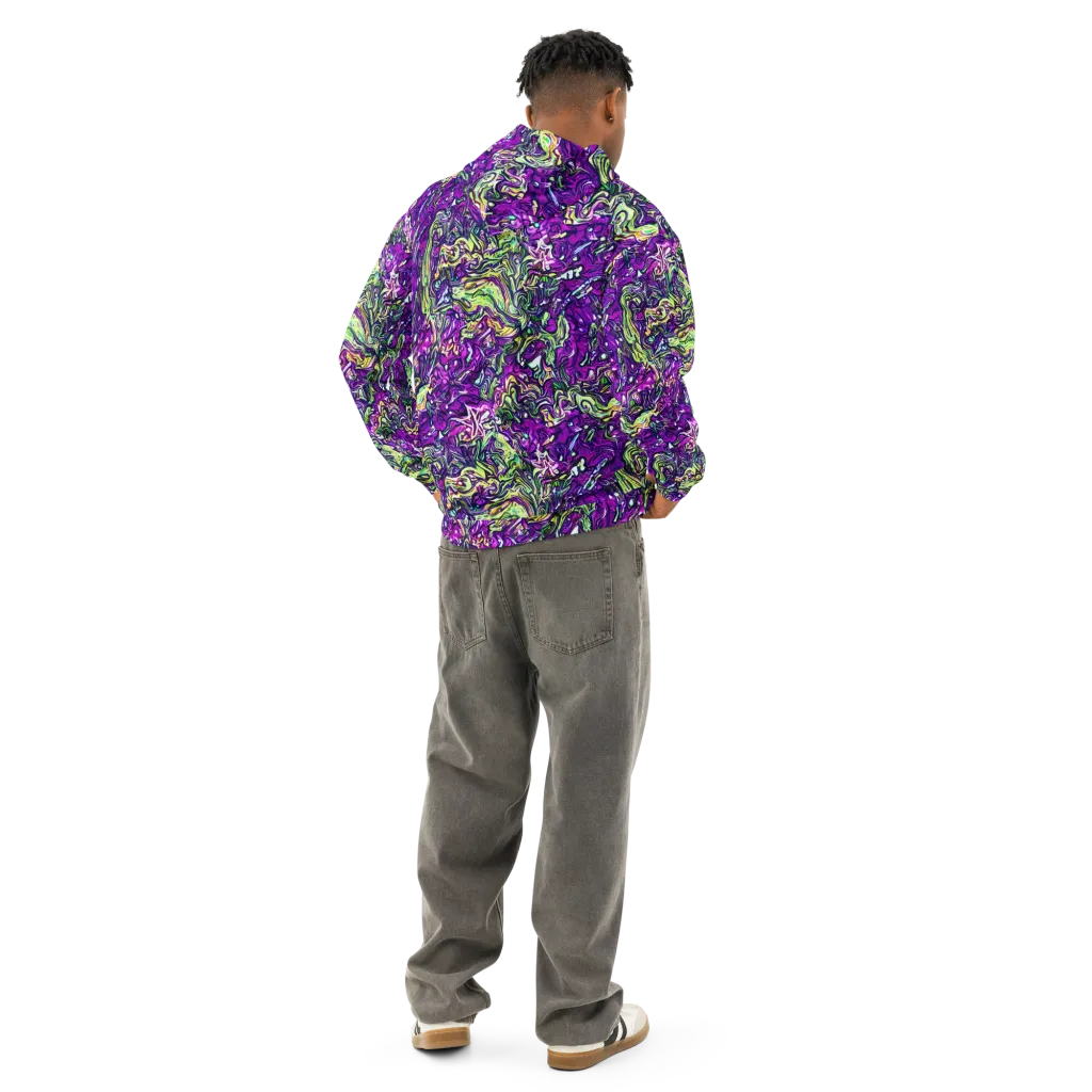 Psychedelic Jungle on Cotton Hoodie — Back