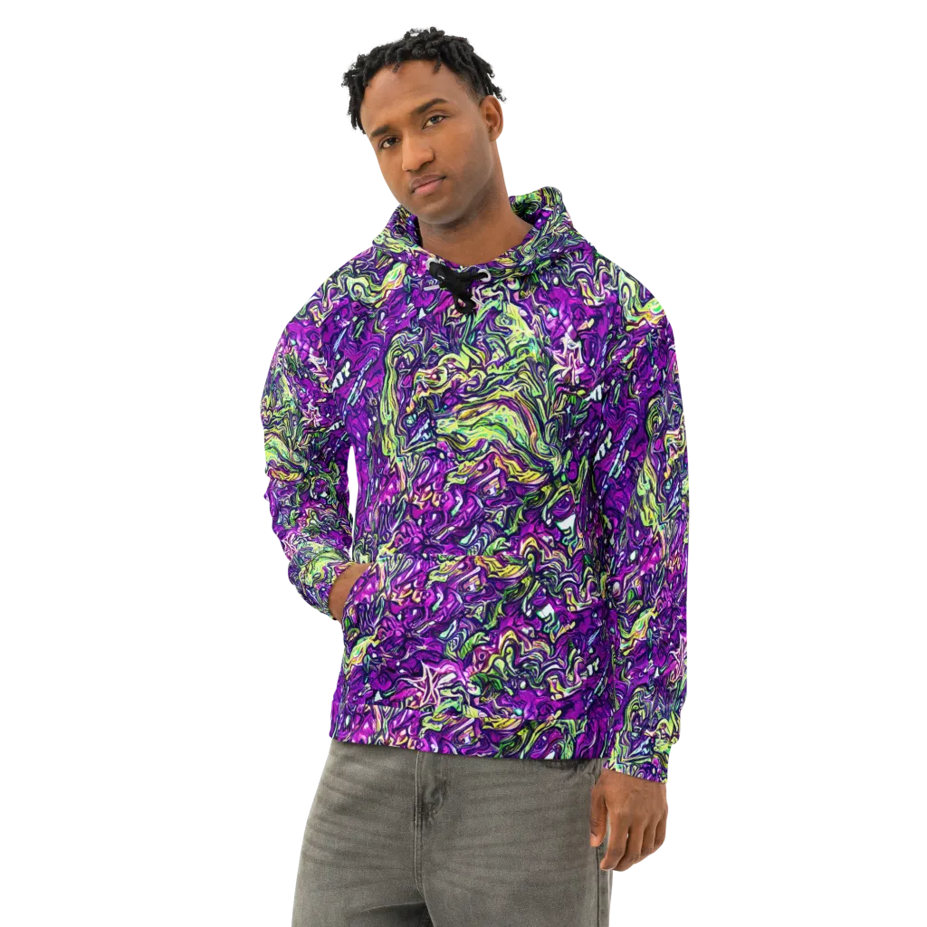 Psychedelic Jungle on Cotton Hoodie — Left Front