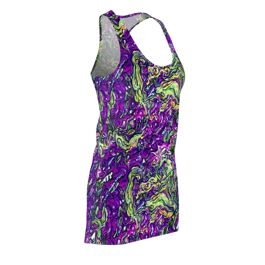 Psychedelic Jungle on Racerback Dress — Front Side