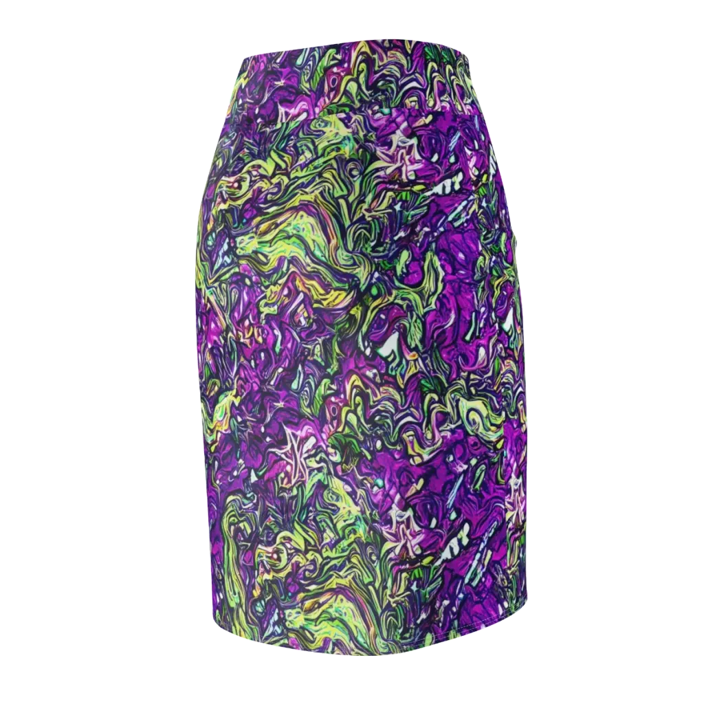 Psychedelic Jungle on Pencil Skirt — Back Side
