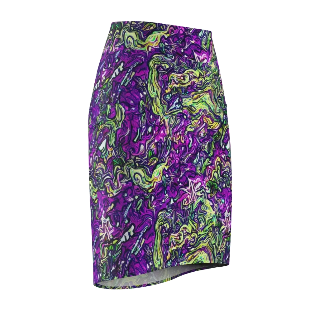 Psychedelic Jungle on Pencil Skirt — Front Side