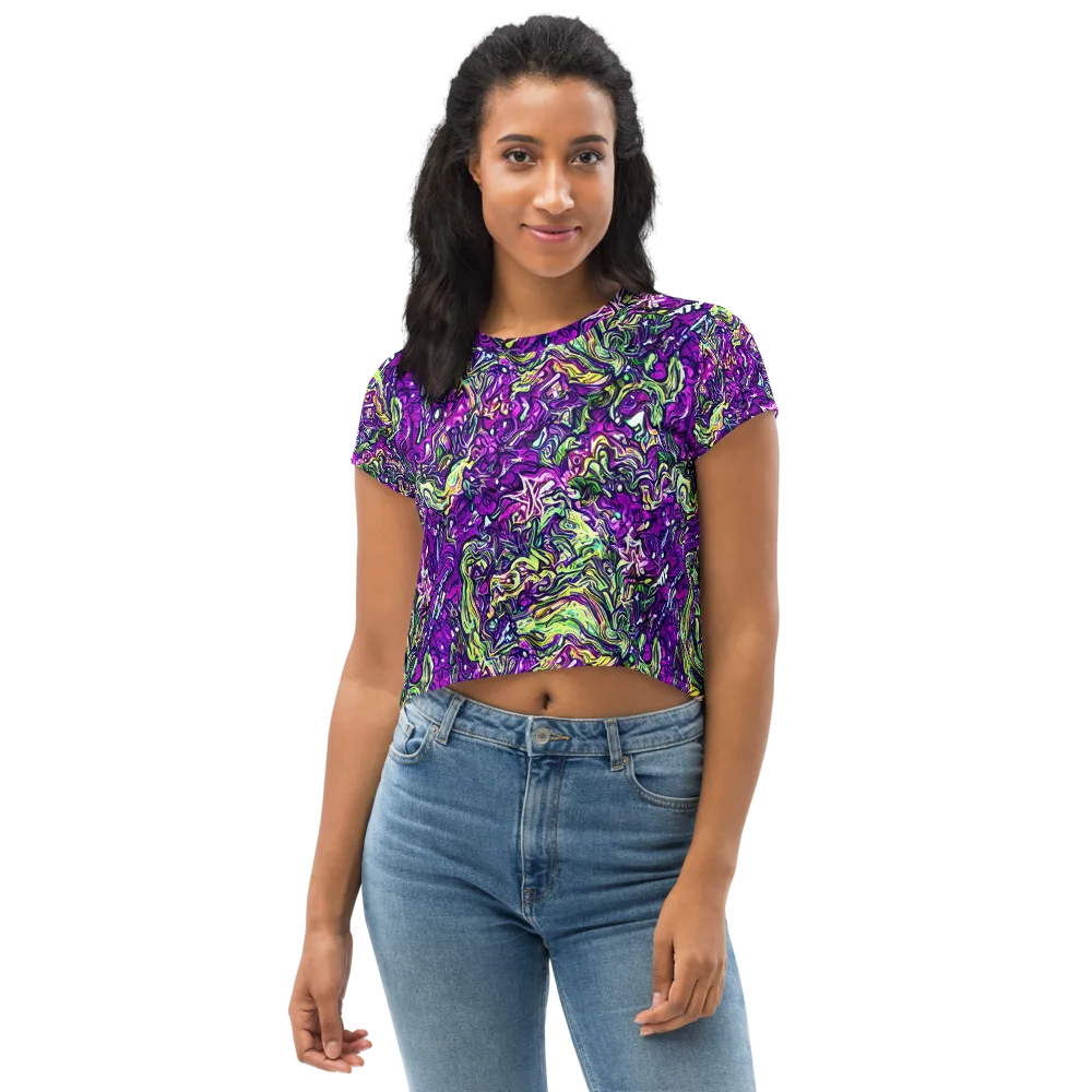 Psychedelic Jungle on Crop Tee — Front