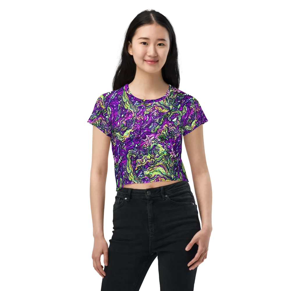 Psychedelic Jungle on Crop Tee — Front