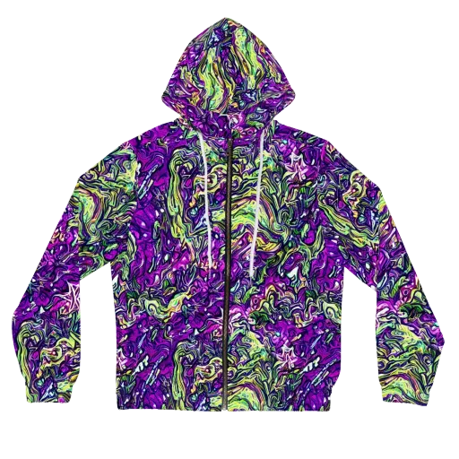 Psychedelic Jungle on a Women's Full-Zip Hoodie