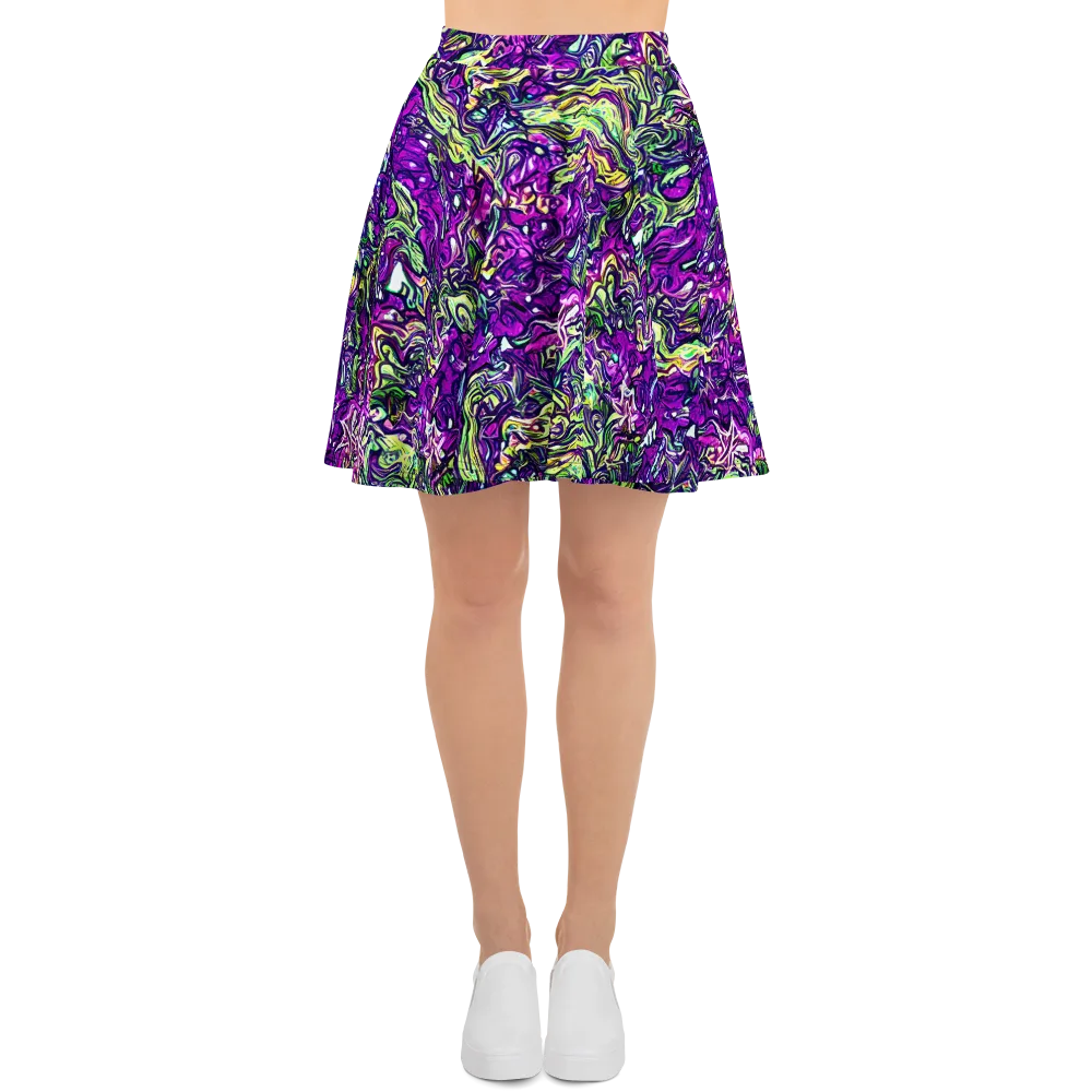 Psychedelic Jungle on Skater Skirt — Front