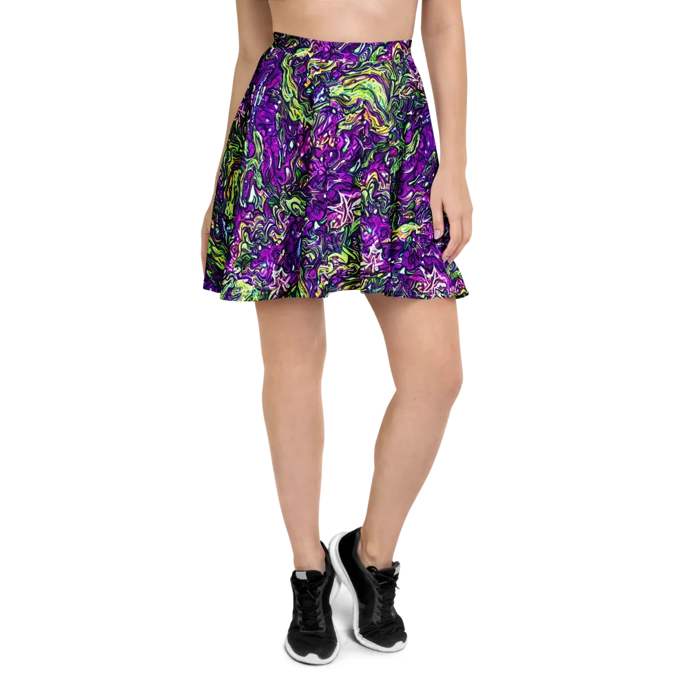 Psychedelic Jungle on Skater Skirt — Front