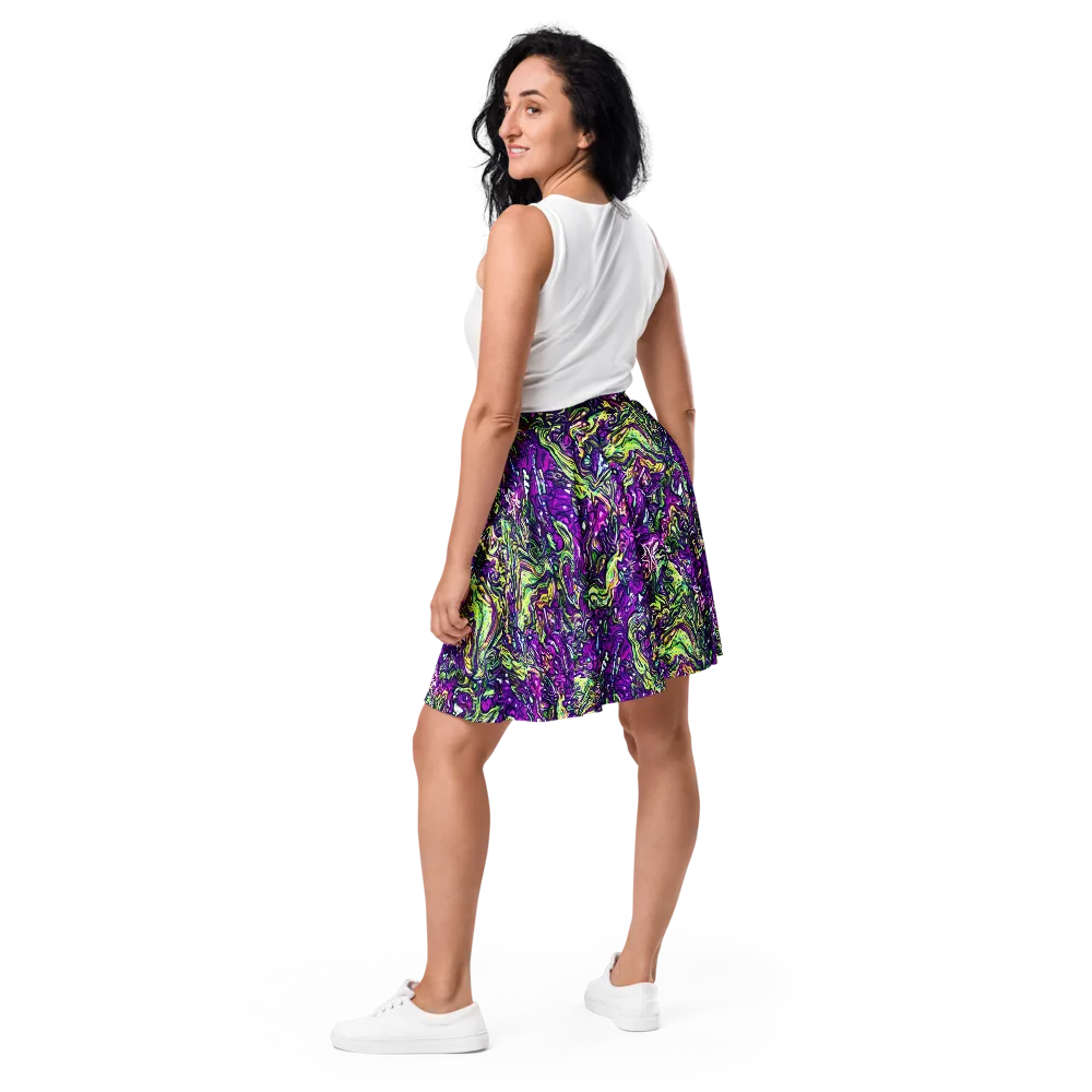 Psychedelic Jungle on Skater Skirt — Back