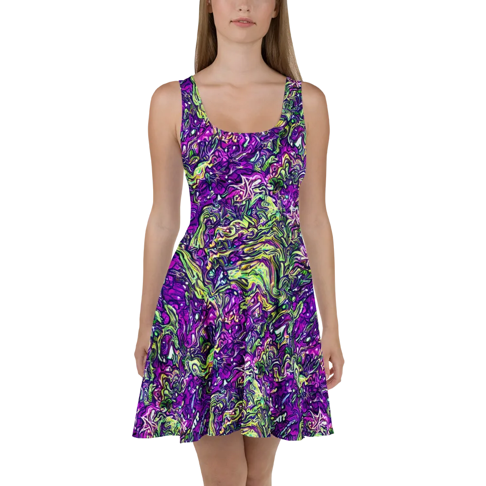 Psychedelic Jungle on Skater Dress — Front