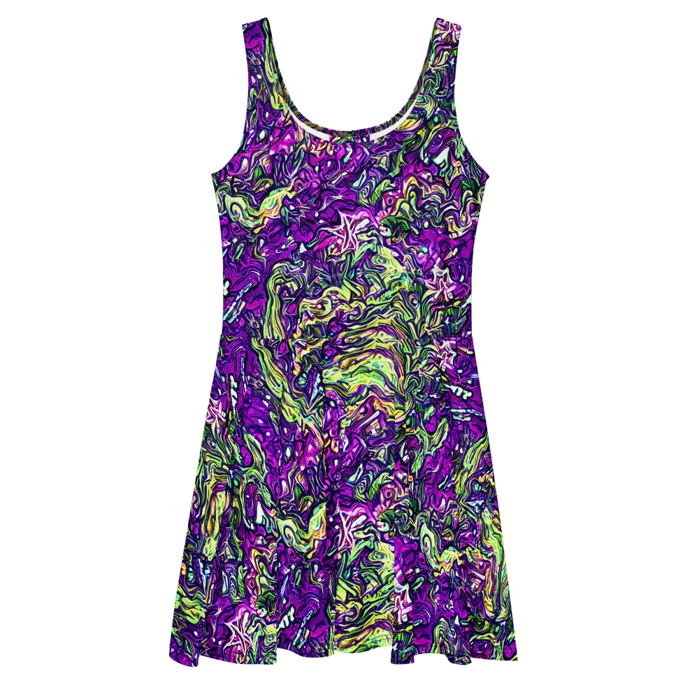 Psychedelic Jungle on Skater Dress — Front