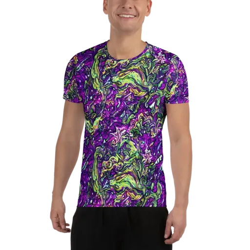Psychedelic Jungle on a Men's Athletic T-Shirt