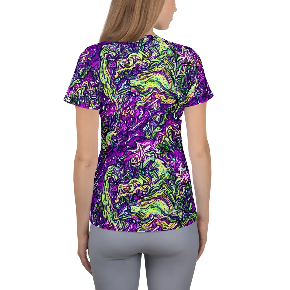Psychedelic Jungle on Women's Athletic T-Shirt — Back
