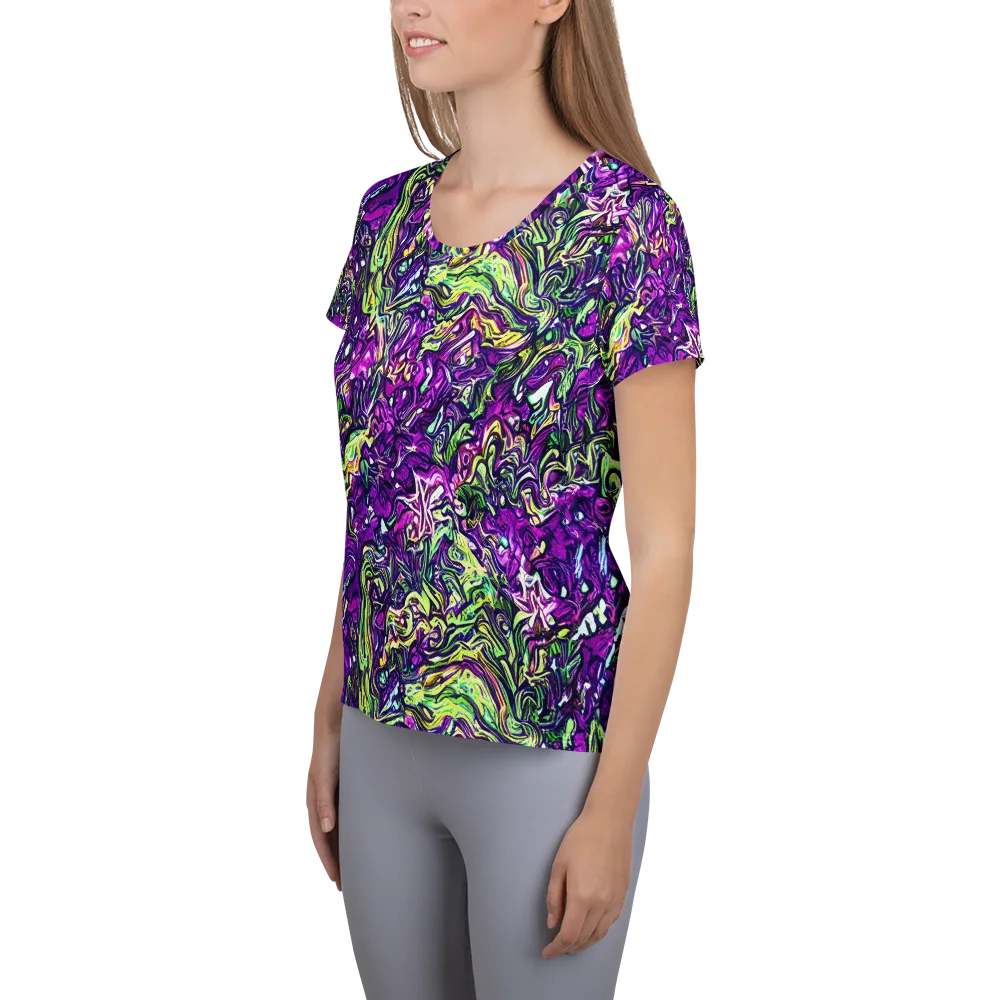 Psychedelic Jungle on Women's Athletic T-Shirt — Left