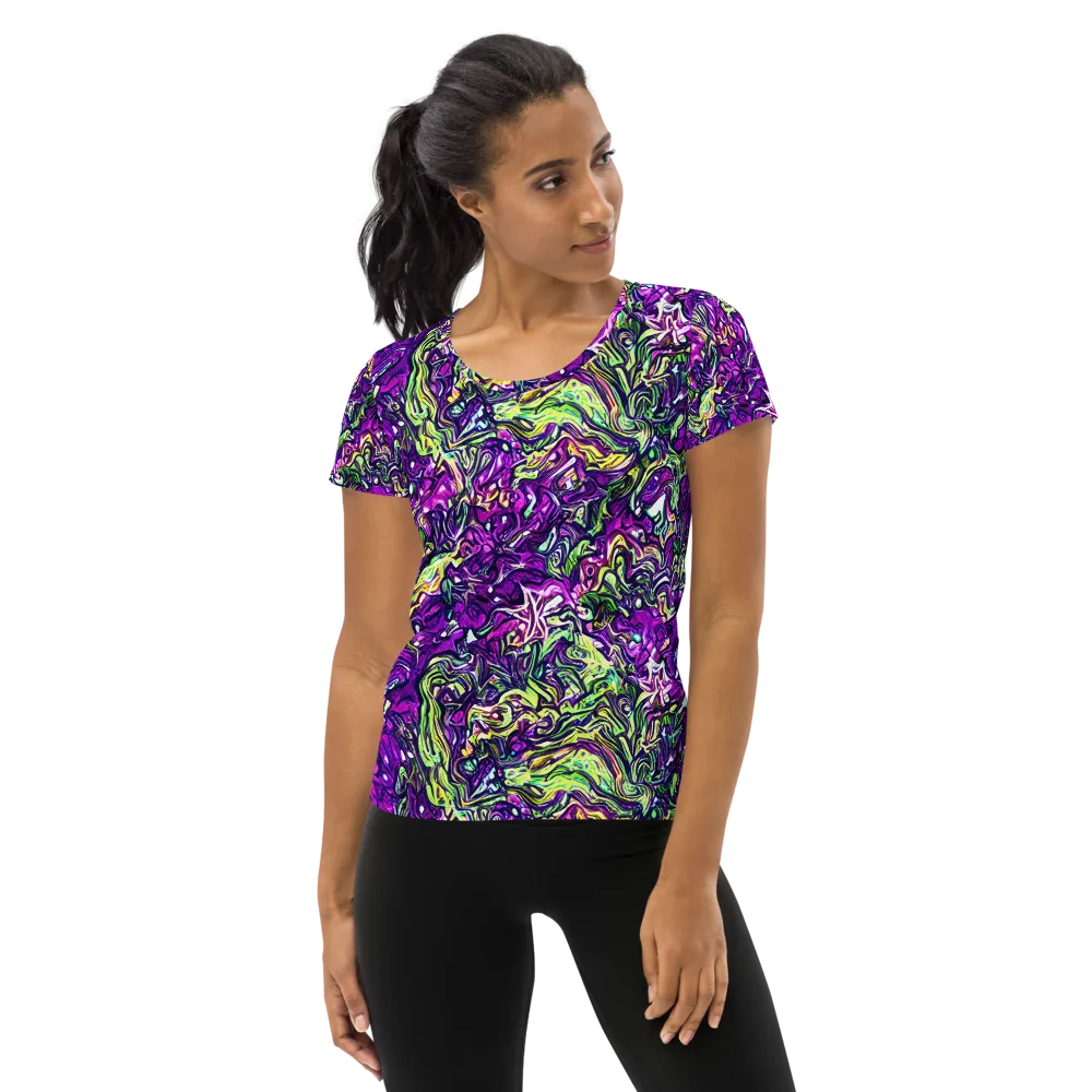 Psychedelic Jungle on Women's Athletic T-Shirt — Front