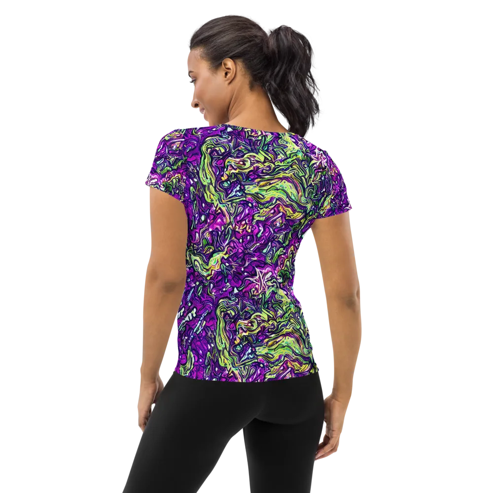 Psychedelic Jungle on Women's Athletic T-Shirt — Back