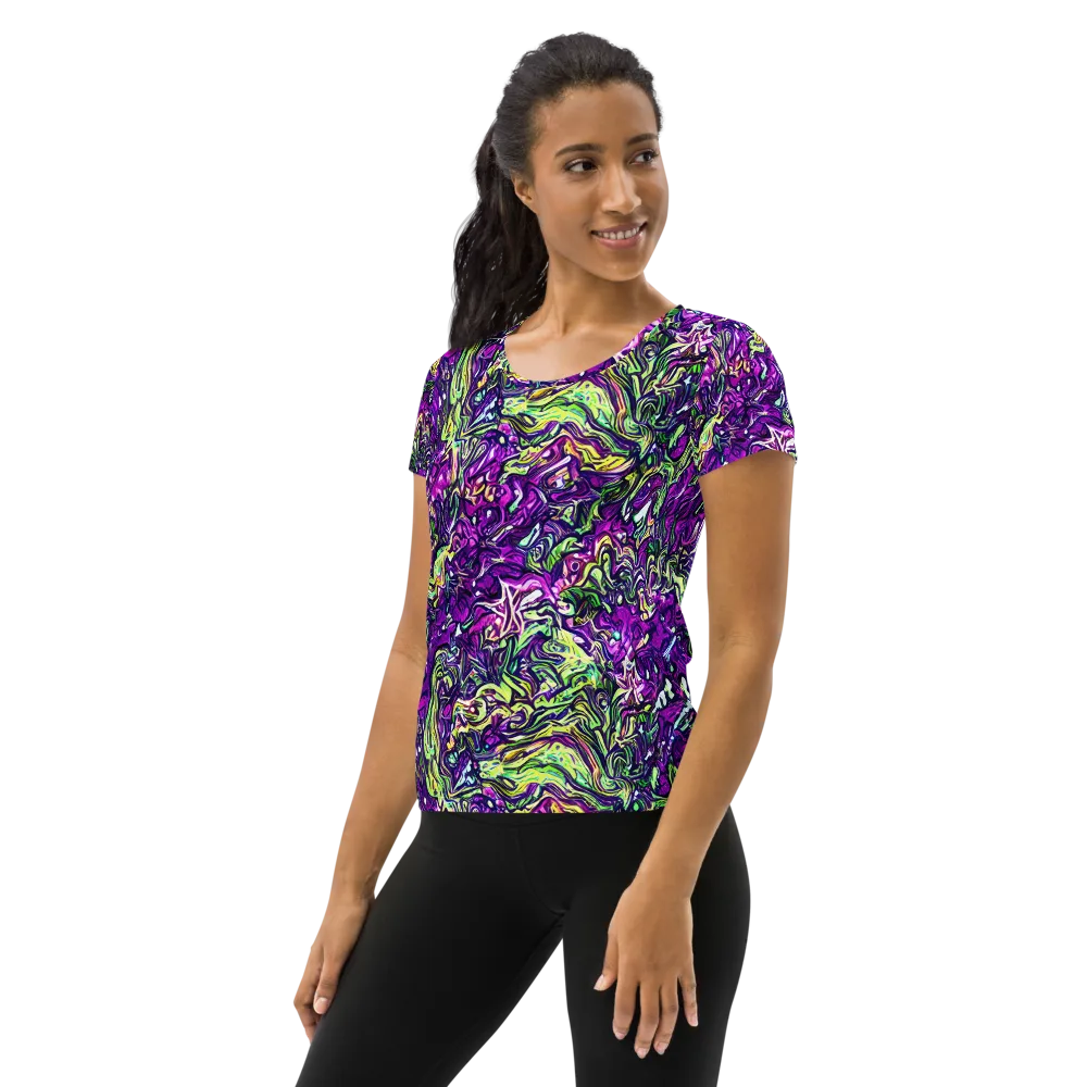 Psychedelic Jungle on Women's Athletic T-Shirt — Left