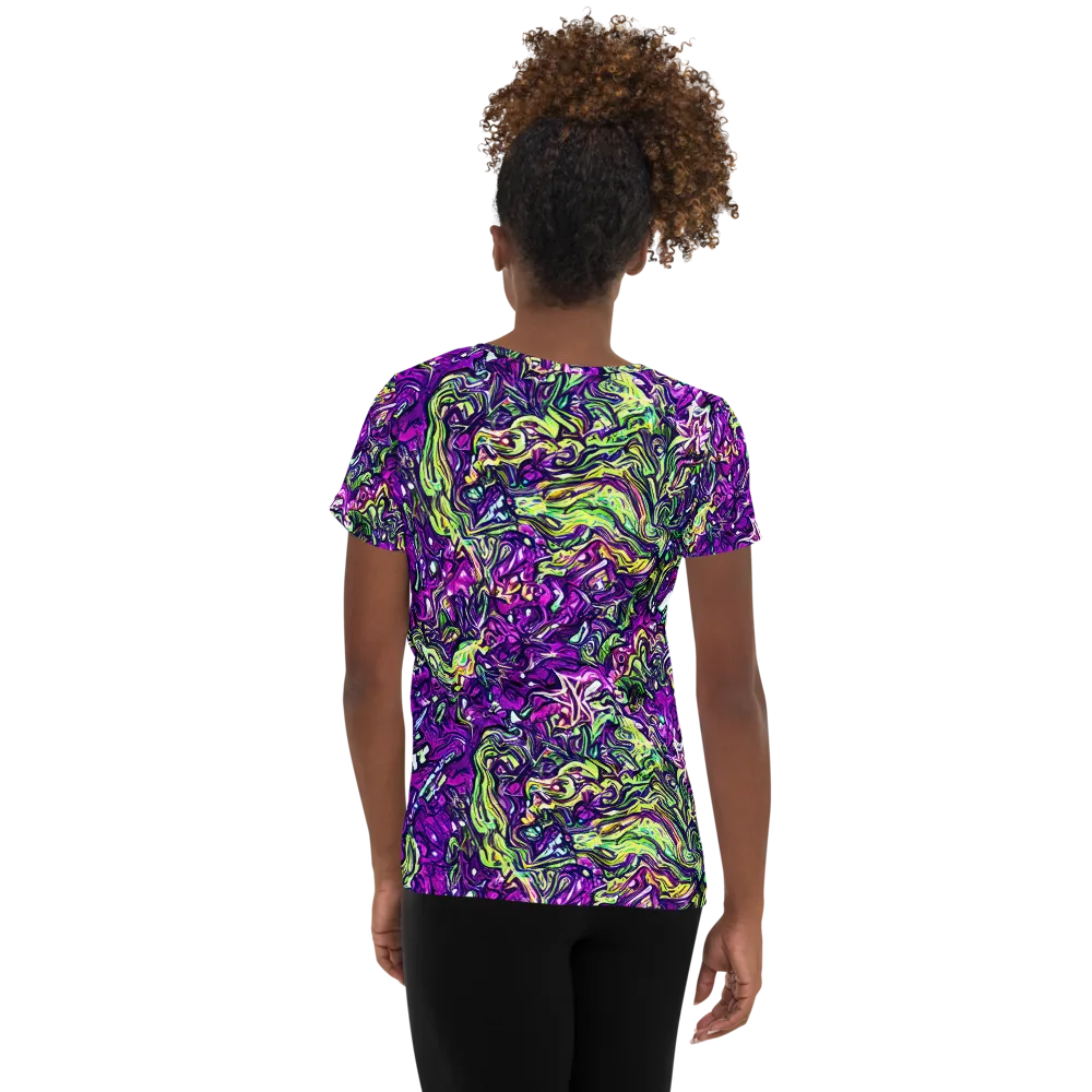Psychedelic Jungle on Women's Athletic T-Shirt — Back