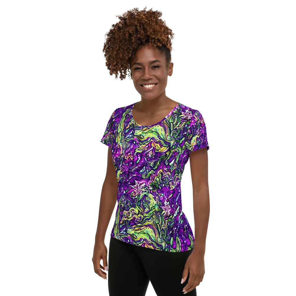 Psychedelic Jungle on Women's Athletic T-Shirt — Left
