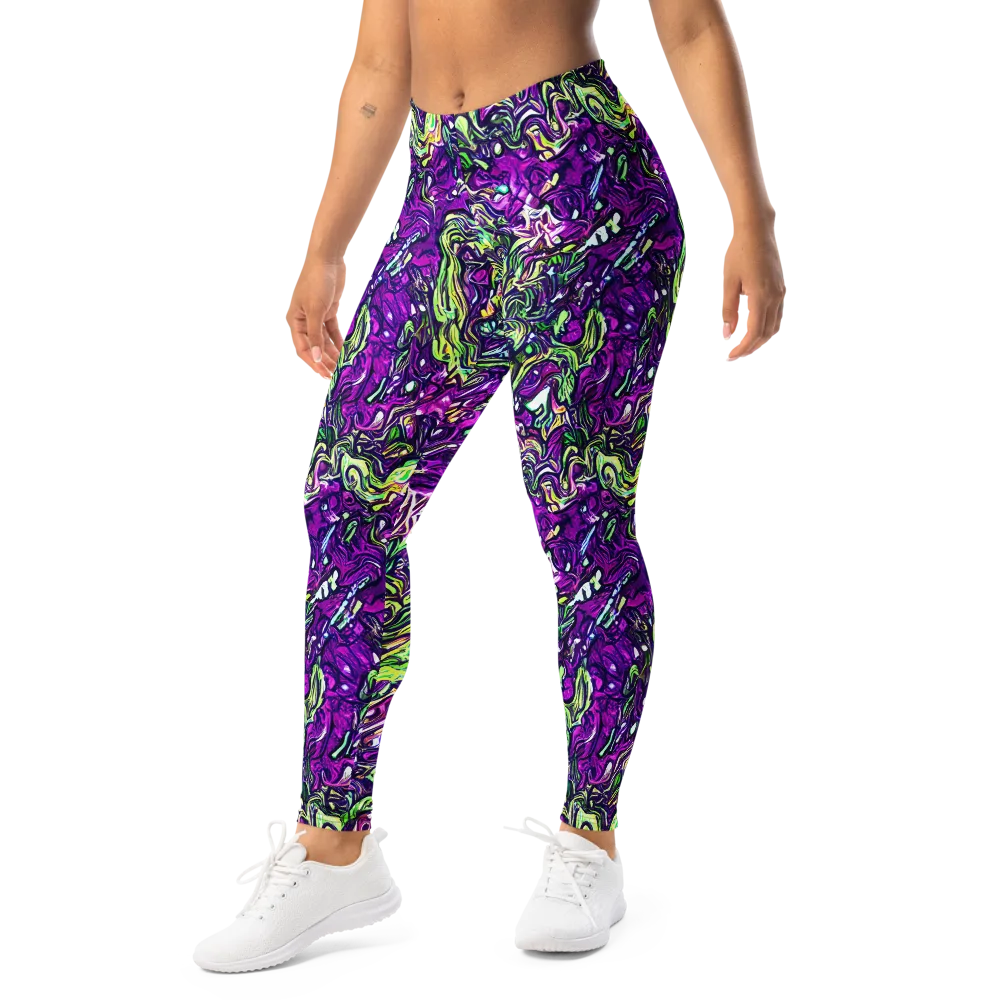 Psychedelic Jungle on Leggings — Left Front