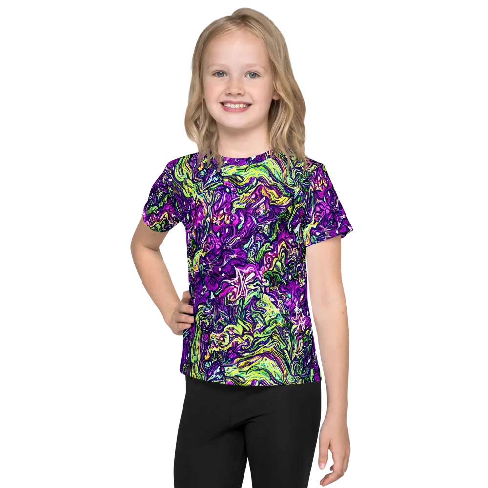 Psychedelic Jungle on Kids Crew Neck T-Shirt — Front