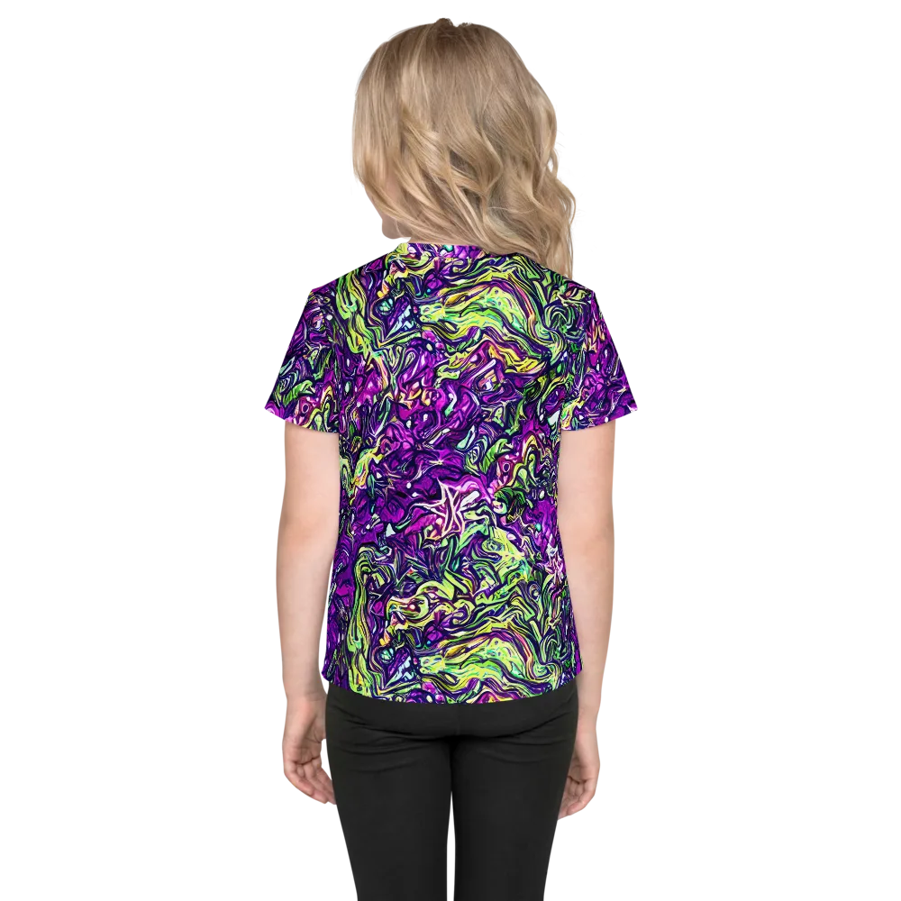 Psychedelic Jungle on Kids Crew Neck T-Shirt — Back