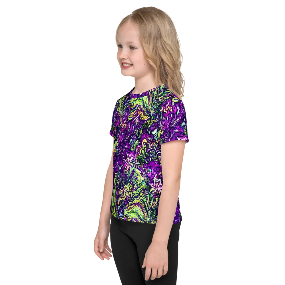 Psychedelic Jungle on Kids Crew Neck T-Shirt — Left