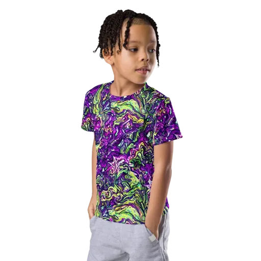 Psychedelic Jungle on a Kids Crew Neck T-Shirt