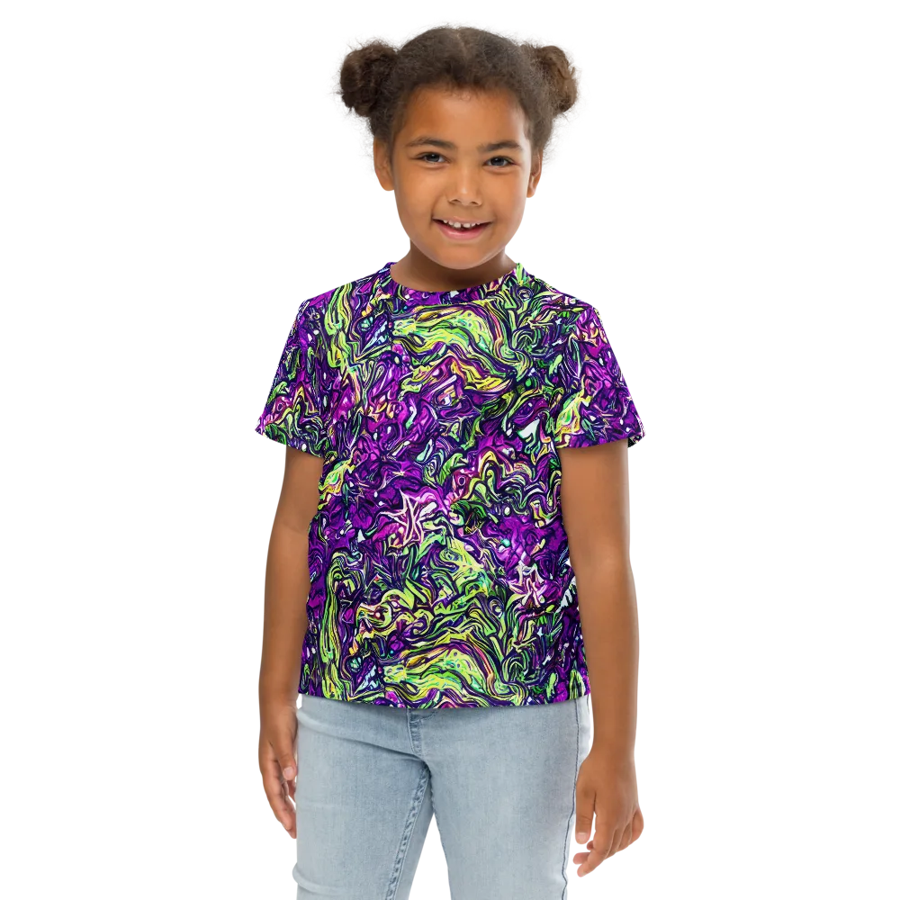 Psychedelic Jungle on Kids Crew Neck T-Shirt — Front