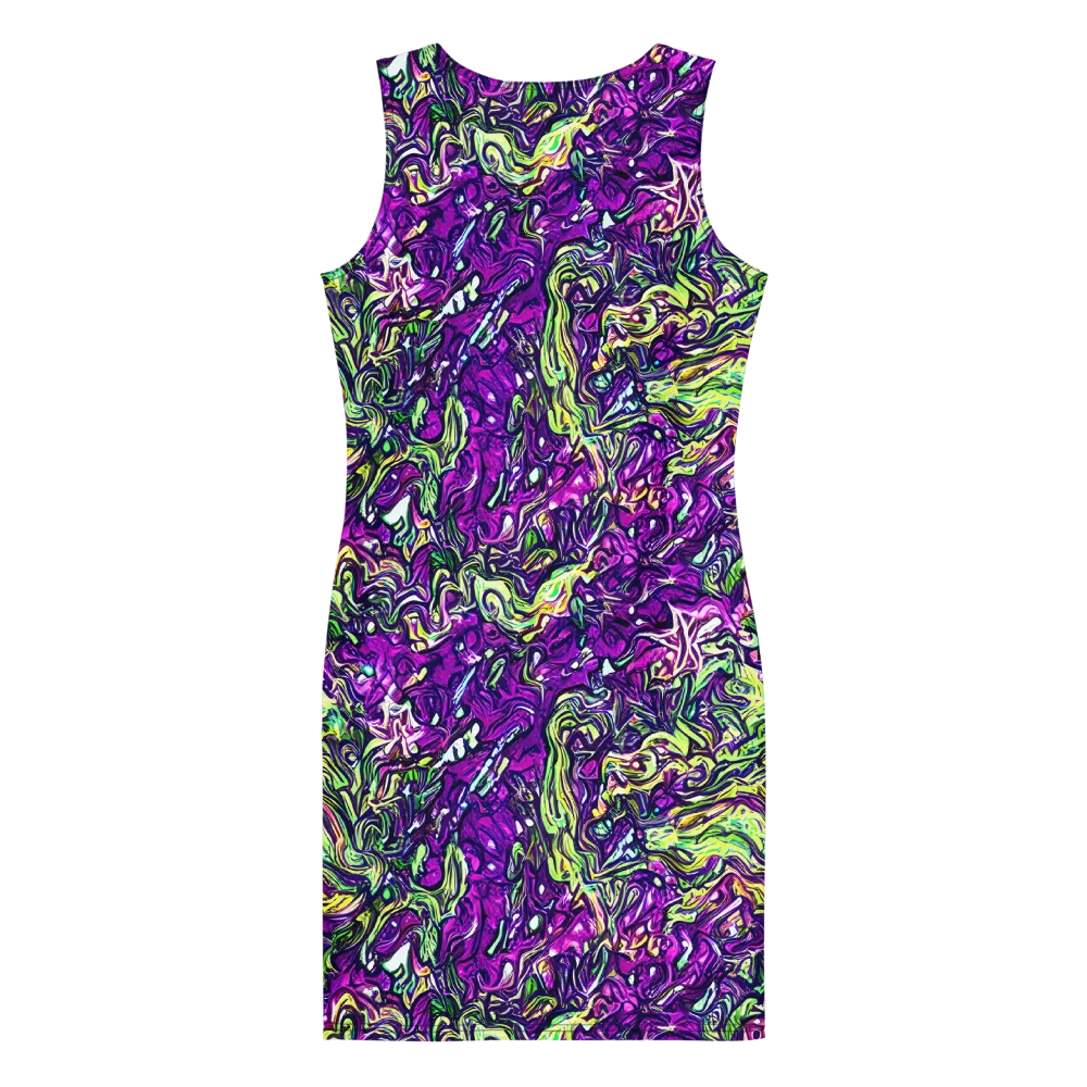 Psychedelic Jungle on Bodycon Dress — Back
