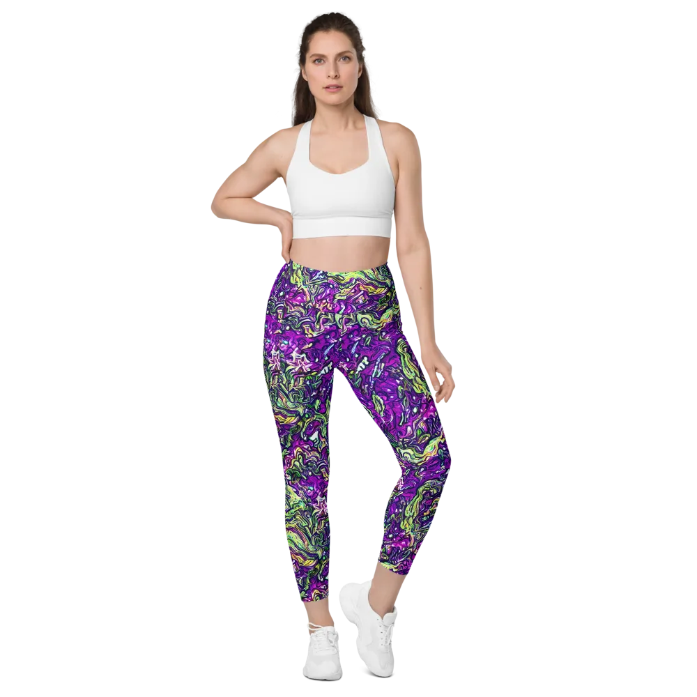 Psychedelic Jungle on Leggings with Pockets — Front