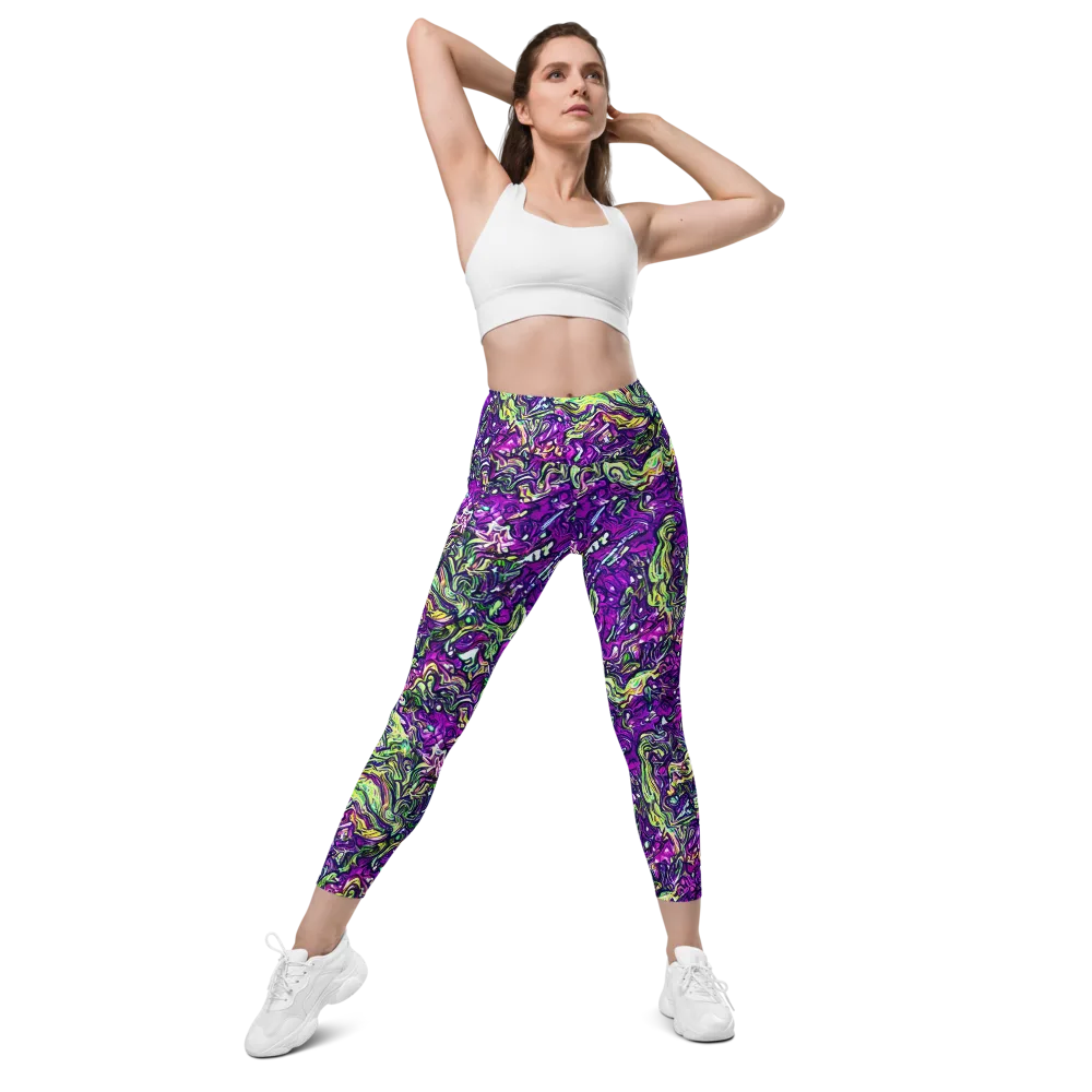 Psychedelic Jungle on Leggings with Pockets — Front