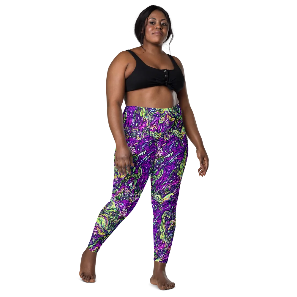 Psychedelic Jungle on Leggings with Pockets — Front