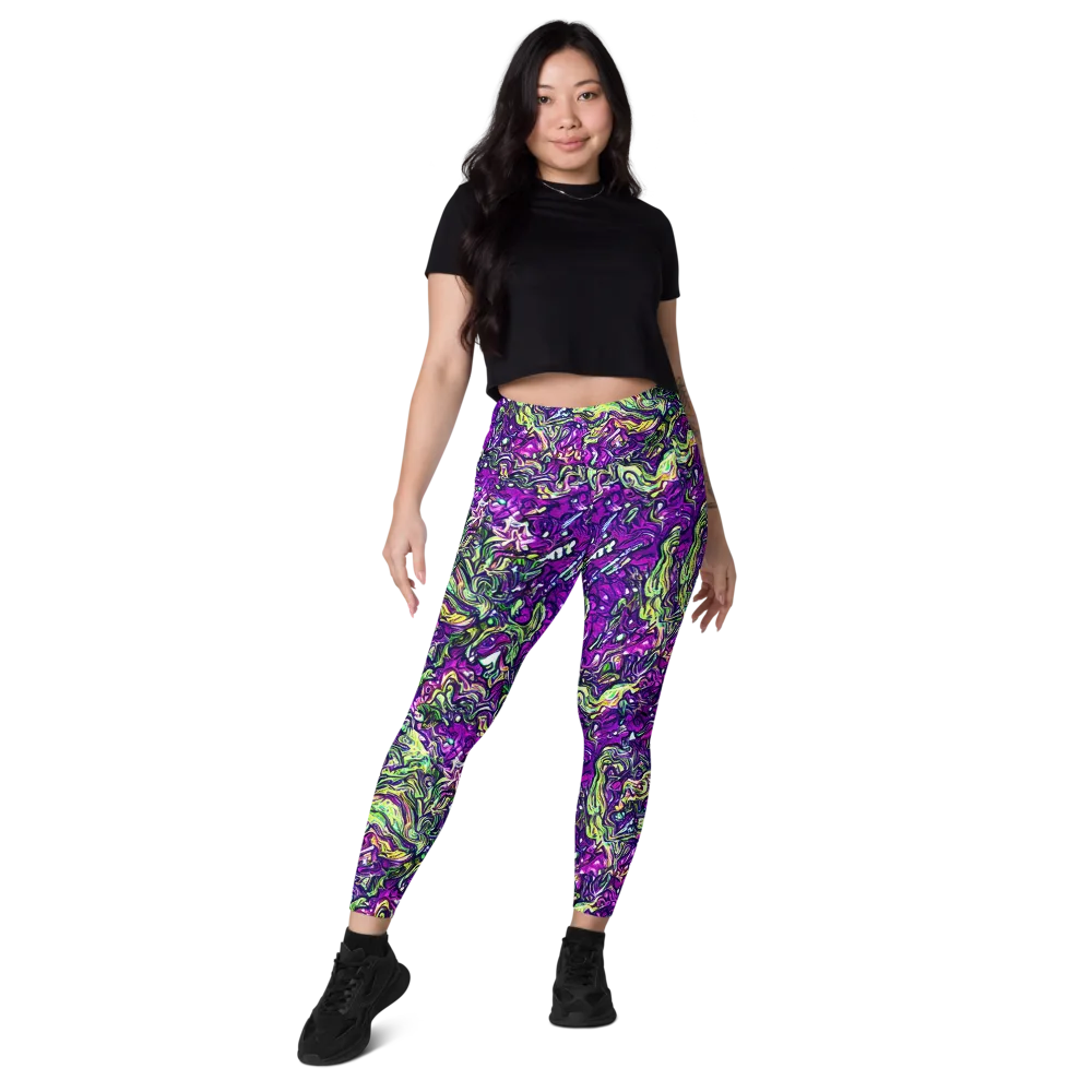 Psychedelic Jungle on Leggings with Pockets — Front