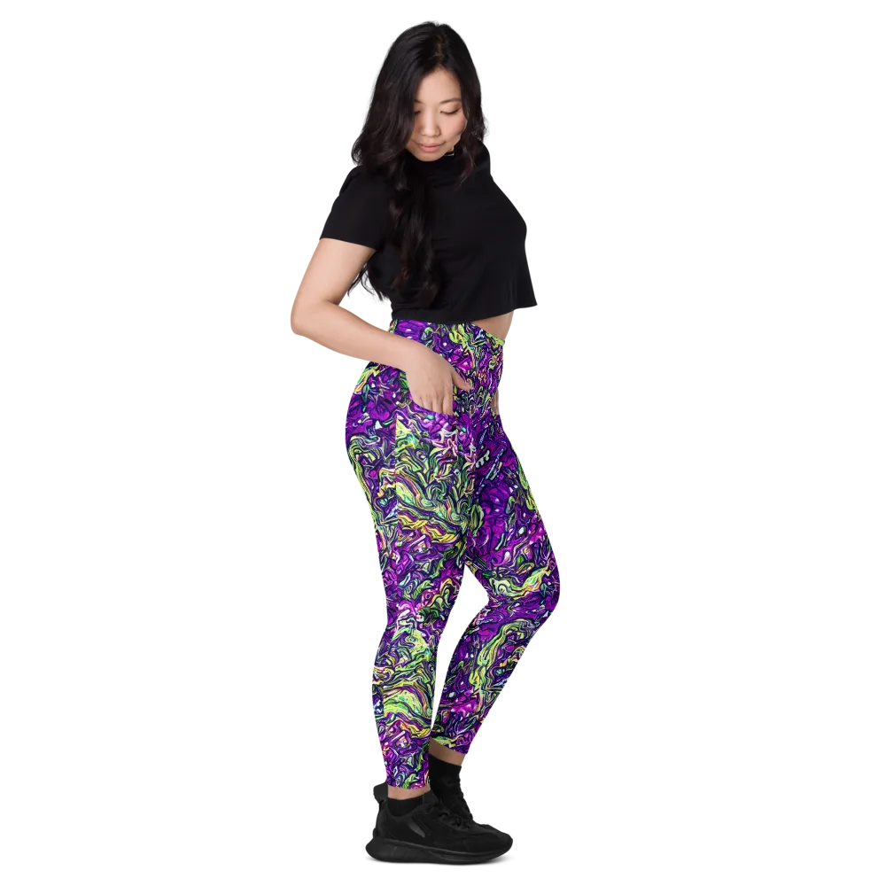 Psychedelic Jungle on Leggings with Pockets — Right